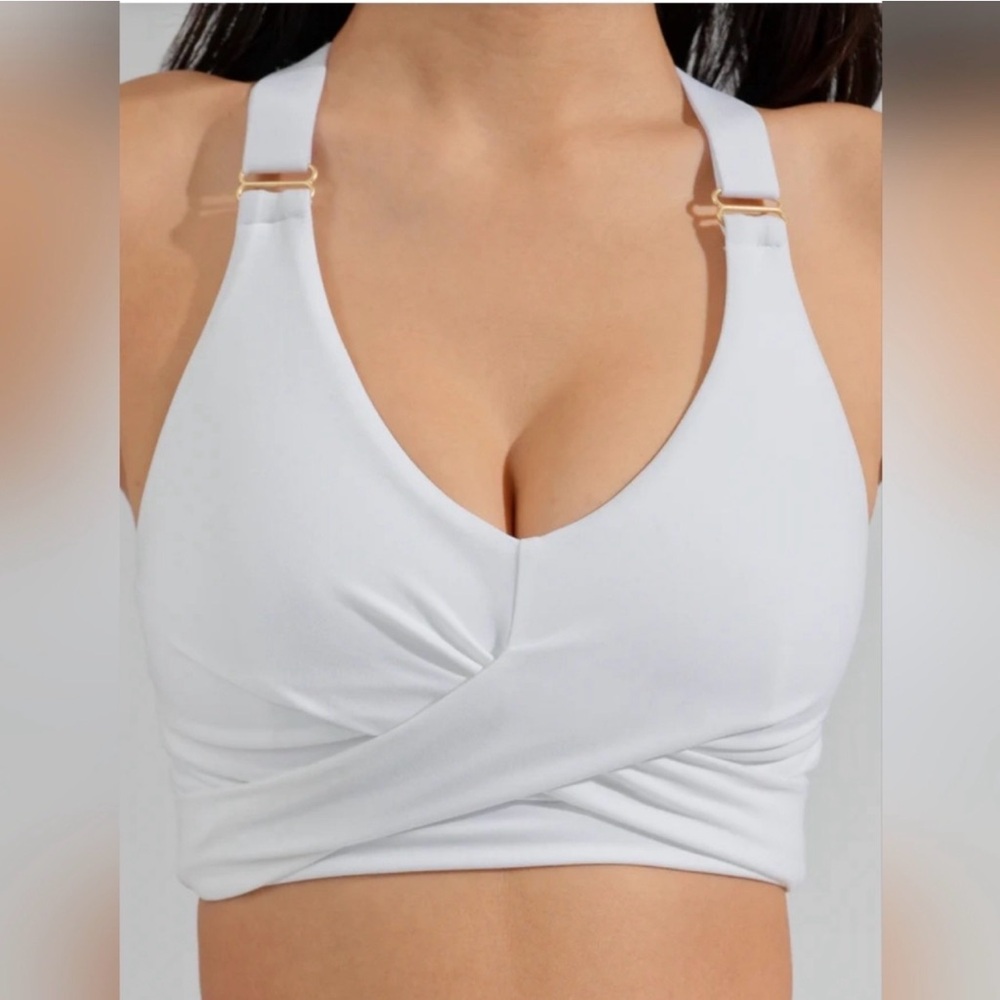 BuffBunny white Candy wrap sports bra